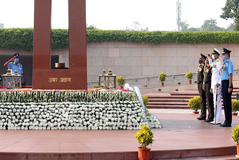 ADM NM Meharly laid wreaths at the War Memorial at Civil Station.