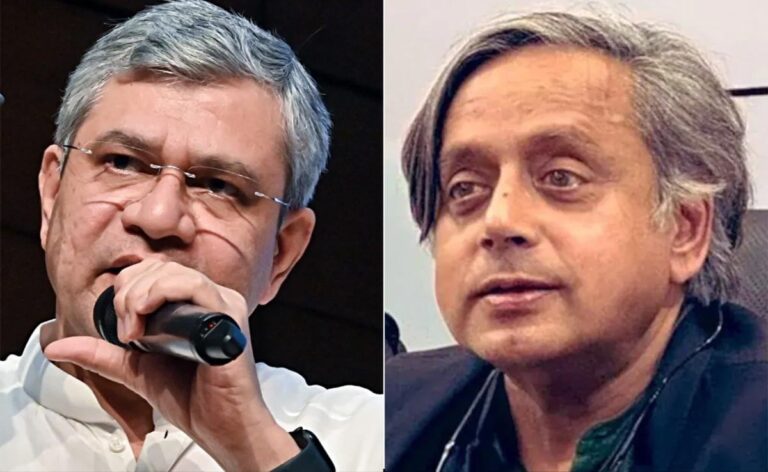 “If Needed, Sit On Dharna…” Ashwini Vaishnaw To Shashi Tharoor In Lok Sabha