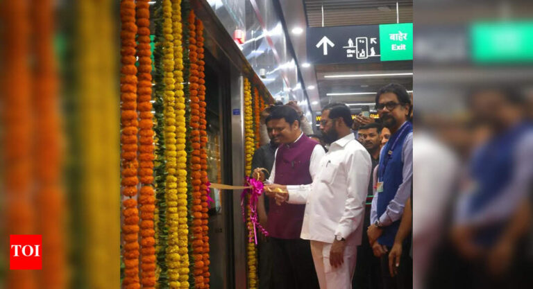 CM inaugurates Phase 2A of Metro 3, BKC-Worli line opens to public today | Mumbai News – Times of India