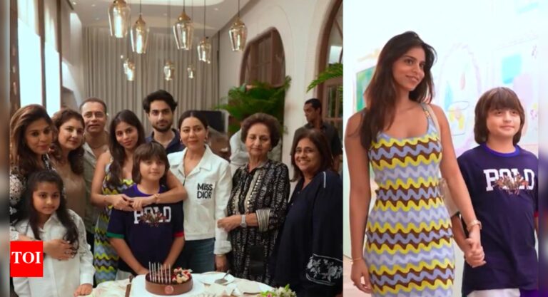 Shah Rukh Khan’s son AbRam rings in his 12th birthday with mum Gauri Khan and sister Suhana Khan | Hindi Movie News