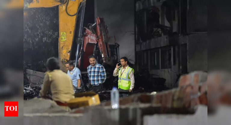 Civic body deploys 24/7 teams, heavy machinery to clear debris | Ahmedabad News – Times of India