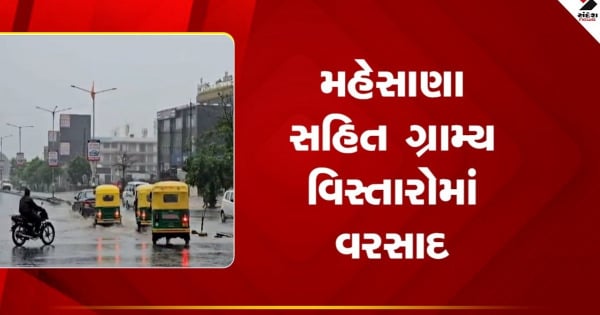 Mehsana સહિત ગ્રામ્ય વિસ્તારોમાં વહેલી સવારથી વરસાદ, જુઓ Video