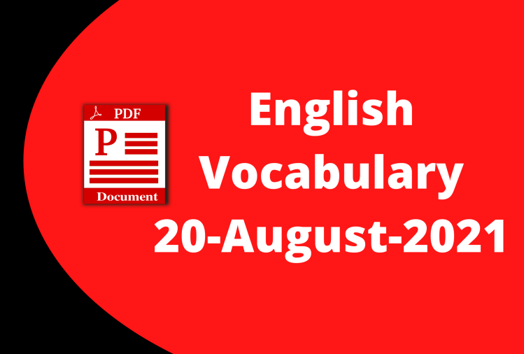 English Vocabulary-20-August-2021