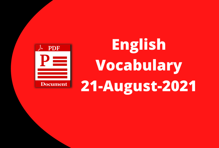 English Vocabulary-21-August-2021