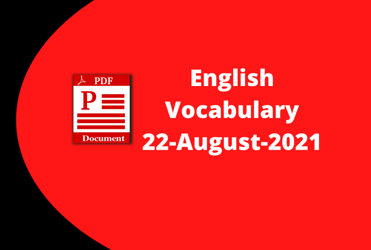 English Vocabulary-22-August-2021