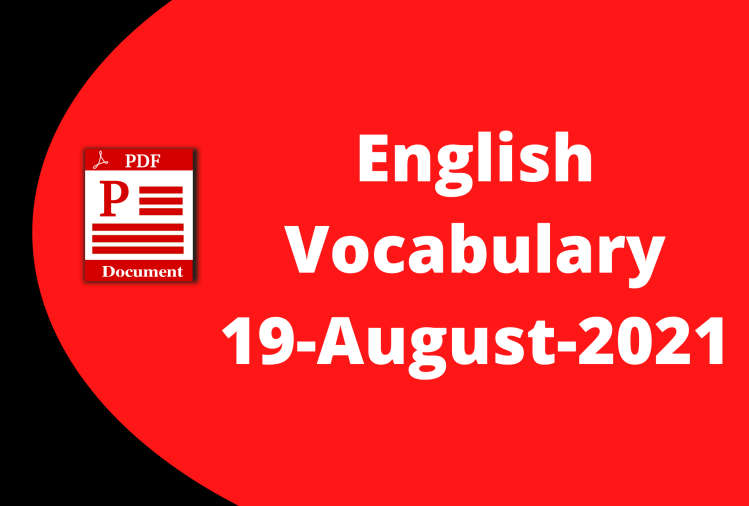 English Vocabulary 19 August 2021