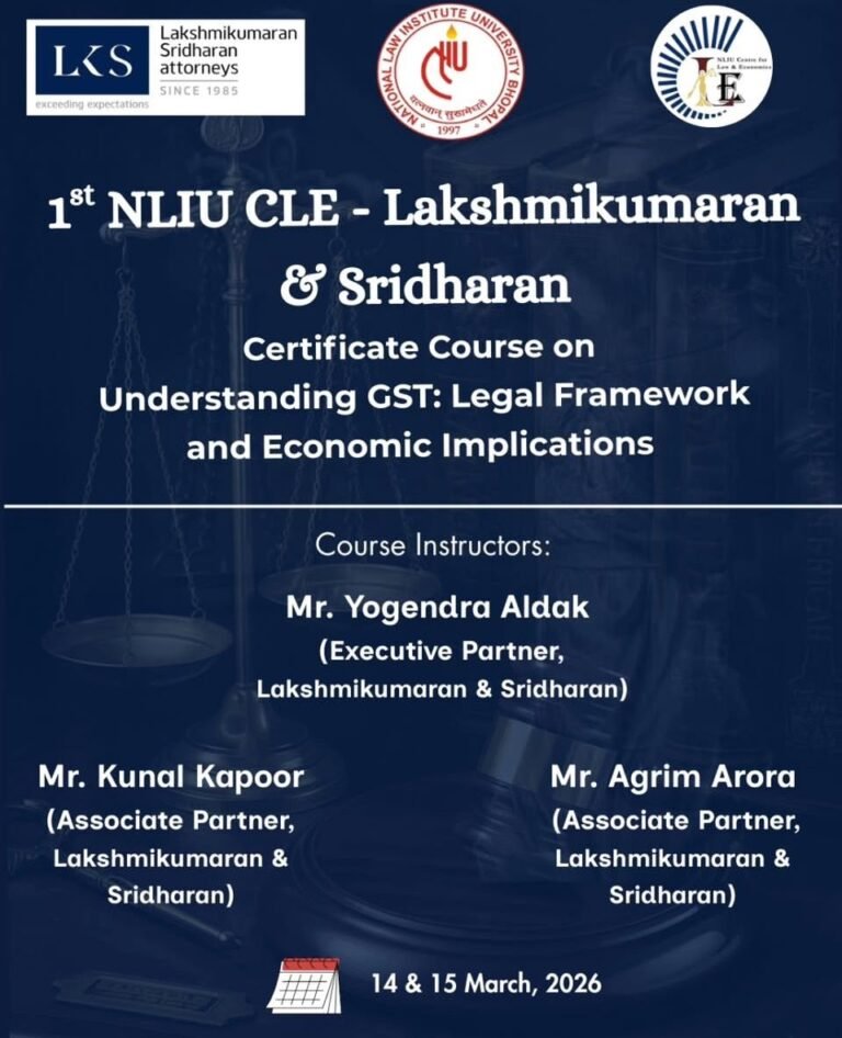Certificate Course on “Understanding GST: Legal Framework and Economic Implications”